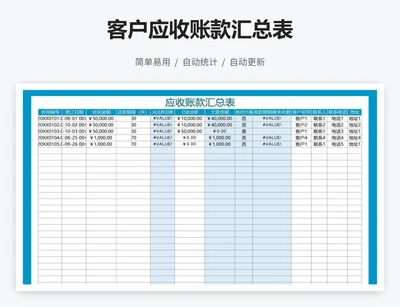 客户应收账款汇总表