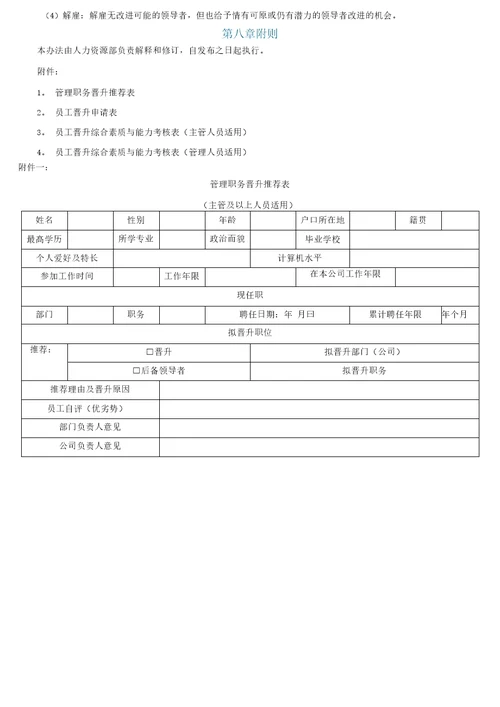 员工晋升竞聘管理流程