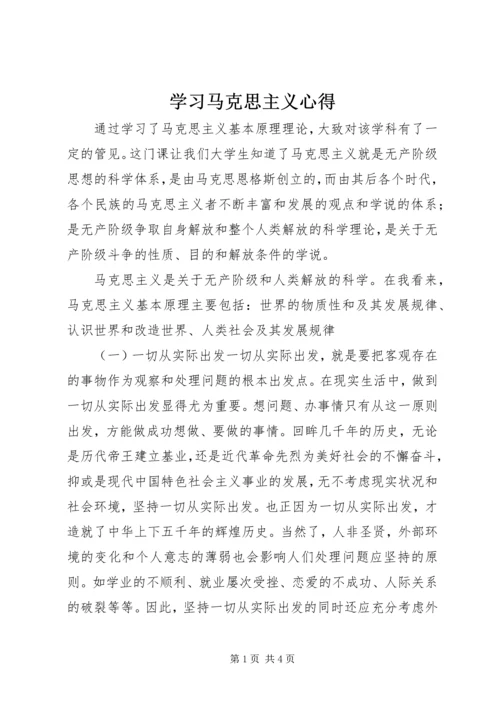 学习马克思主义心得.docx