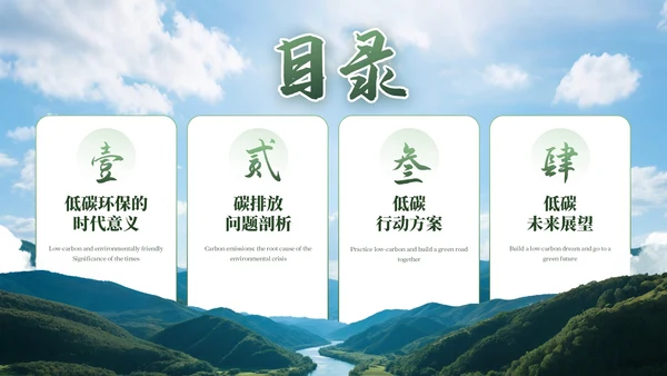 绿色商务绿水青山就是金山银山低碳环保PPT模板