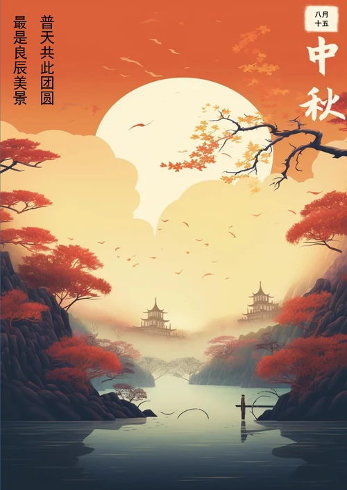 庆中秋中秋节海报