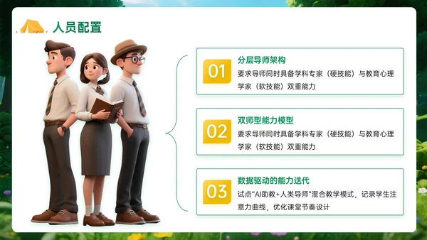 绿黄色3D立体暑假欢乐夏令营PPT模板
