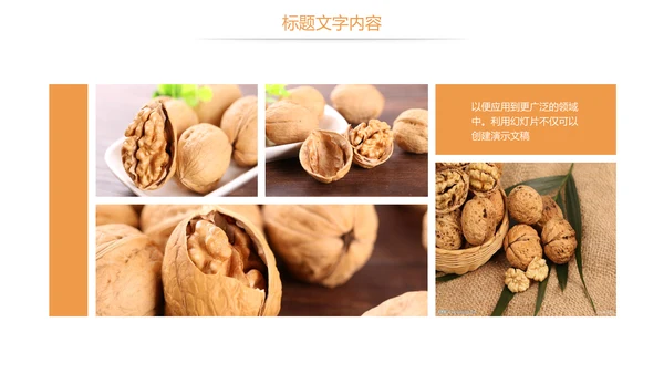 休闲美食美味坚果干果核桃宣传PPT模板