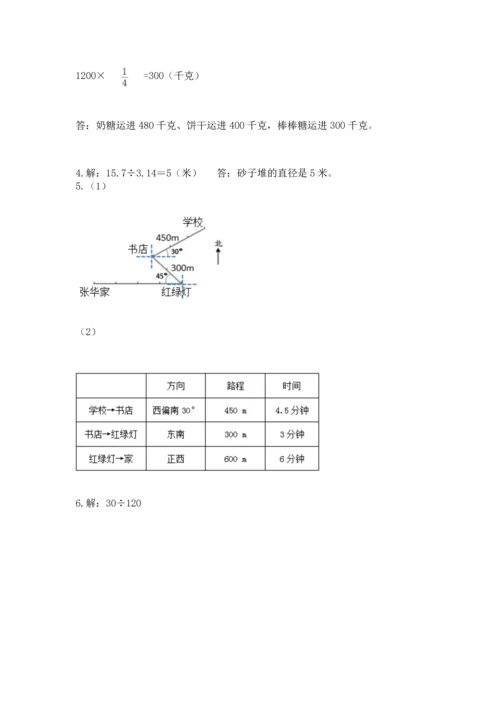 人教版六年级上册数学期末测试卷【新题速递】.docx