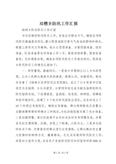 双槽乡防汛工作汇报 (2).docx