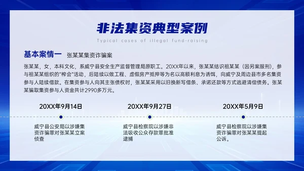 蓝色科技风防范非法集资主题班会PPT课件