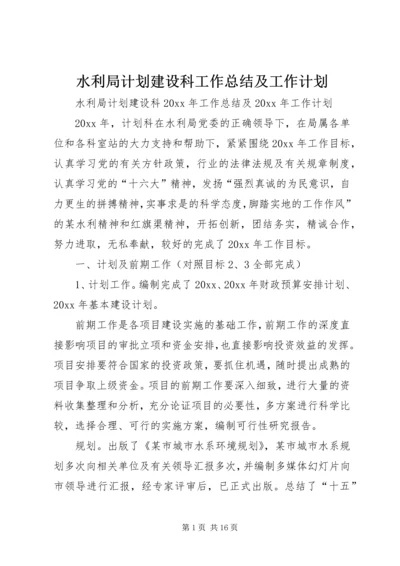 水利局计划建设科工作总结及工作计划.docx