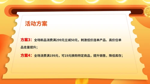 黄色插画风元旦促销优惠券活动策划PPT模板