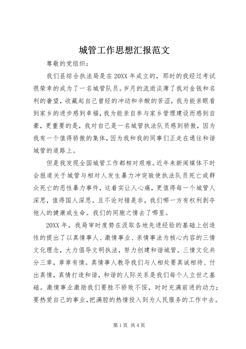 城管工作思想汇报范文 (4).docx