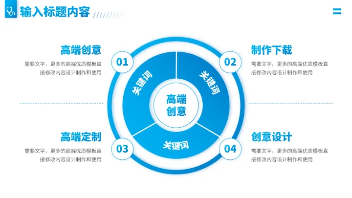蓝色医疗医学高端总结PPT模板