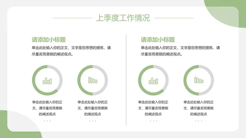 绿色简约风季度工作汇报PPT模板