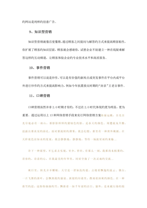 精品文档网络营销策划方案.docx