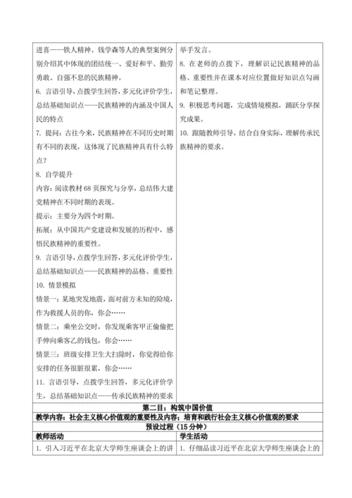 【新课标】5.2凝聚价值追求 教学设计