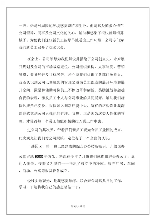 2022公司新员工工作心得体会
