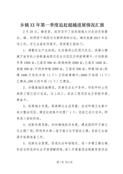 乡镇某年第一季度追赶超越进展情况汇报.docx