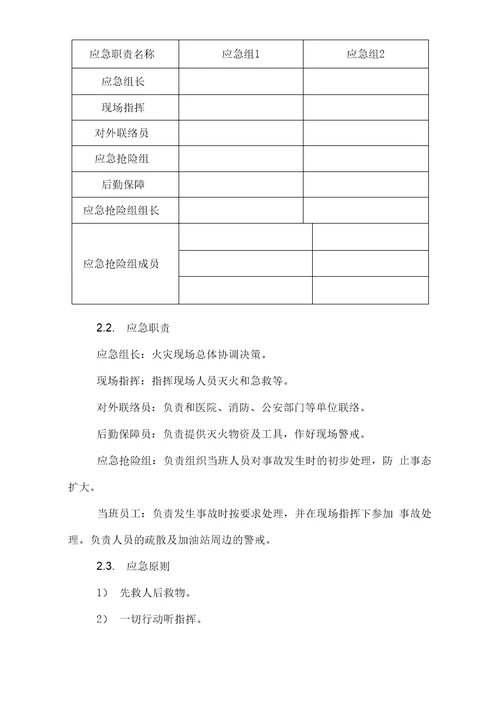 加油站应急救援预案样本