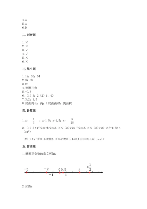 人教版六年级下册数学期末测试卷【考点精练】.docx