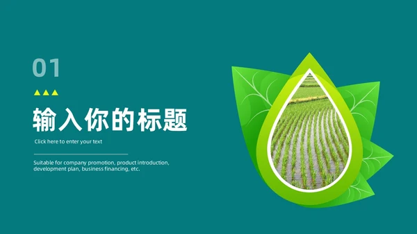 绿色简约农业项目推广计划书PPT模板
