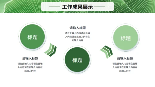 清新绿叶月度复盘总结通用PPT模板