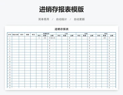 进销存报表模版