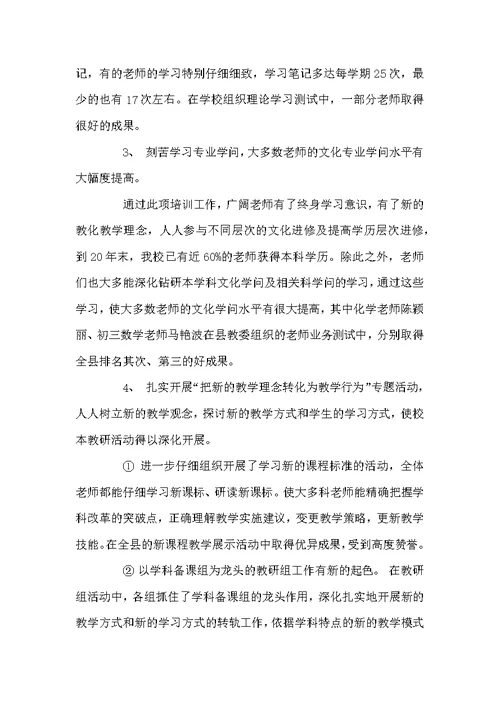 2022教师培训工作总结精选