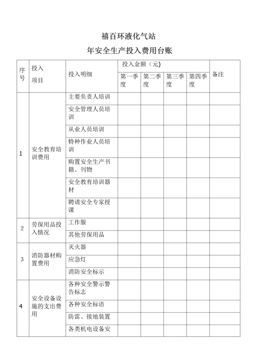 安全生产投入费用台账.docx