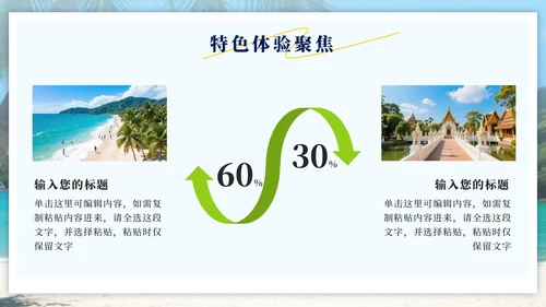 黄绿色实景泰国旅行攻略PPT模板