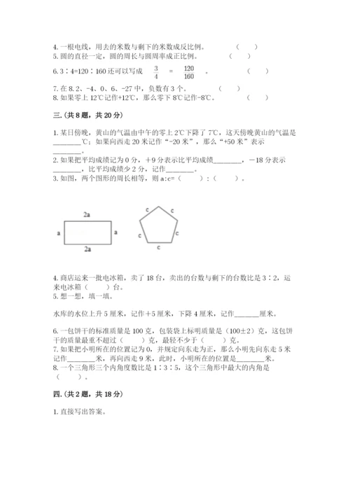 人教版数学六年级下册试题期末模拟检测卷附答案（典型题）.docx