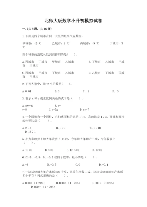 北师大版数学小升初模拟试卷精品（能力提升）.docx