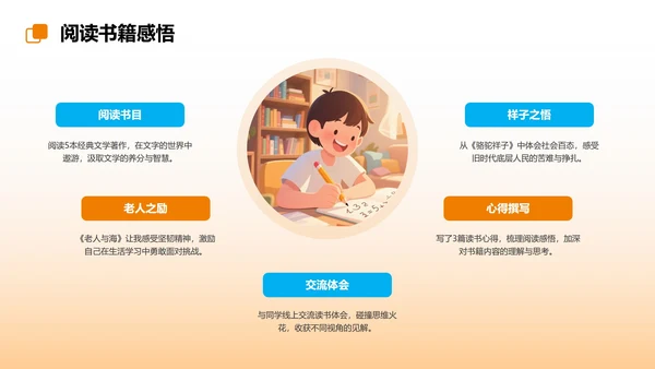 彩色插画卡通我的暑假生活规划PPT模板