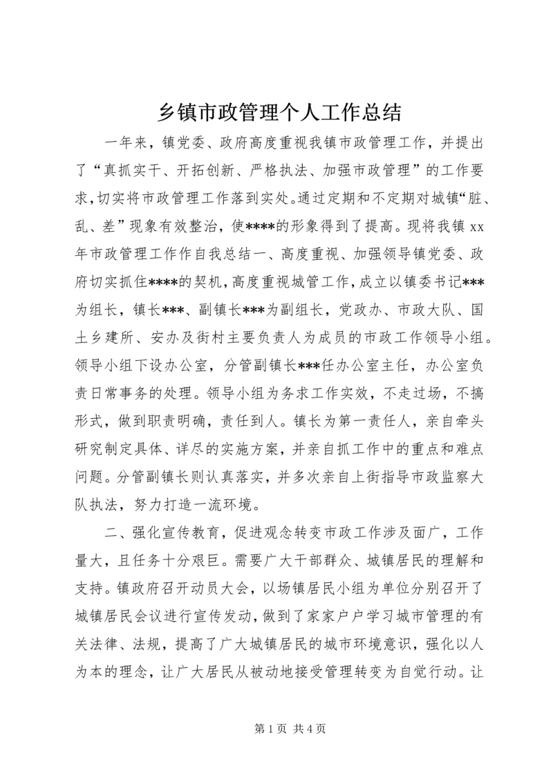 乡镇市政管理个人工作总结.docx