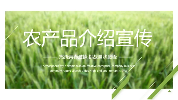 绿色农产品介绍宣传动态PPT模板