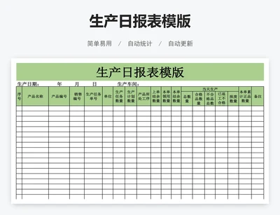 生产日报表模版
