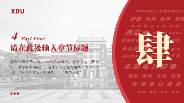 西安电子科技大学论文答辩通用ppt模板