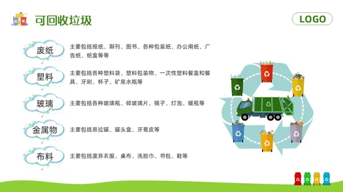 绿色卡通垃圾分类你我同行PPT模板宣传PPT动态PPT