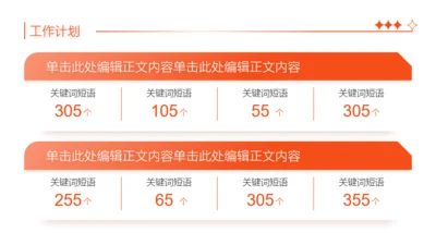 橙红渐变2项并列图示工作总结