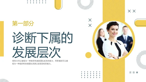 黄色绿色实拍简约共赢领导力团队沟通激励领导风格ppt