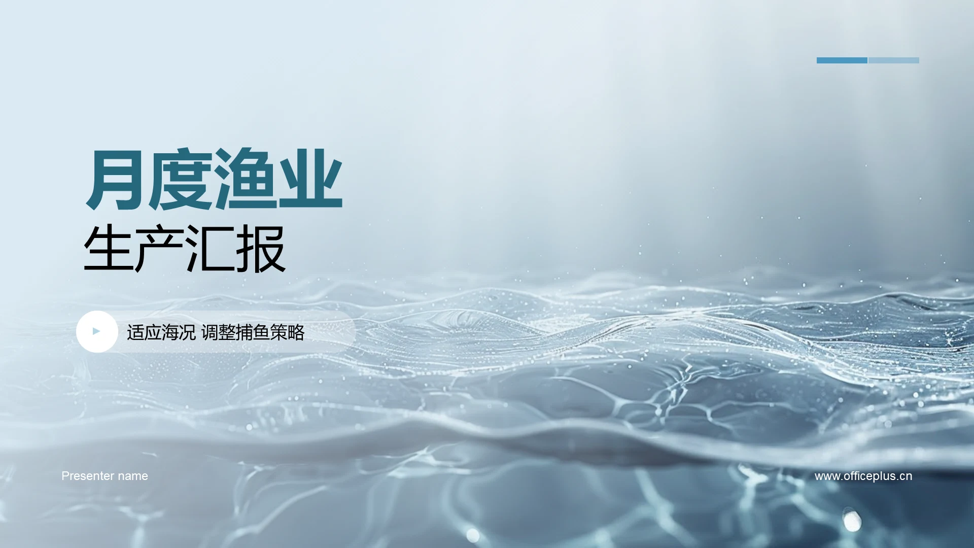 月度渔业生产汇报PPT模板