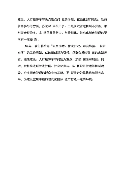 城管执法局XX年度三民活动述职报告