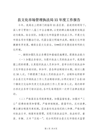 县文化市场管理执法局XX年度工作报告 (3).docx