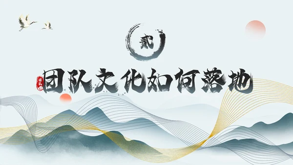 绿色中国风团队文化和态度PPT模板