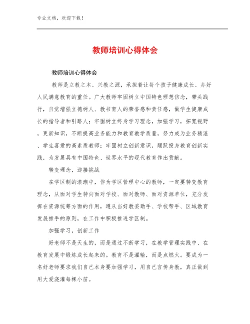 2024年教师培训心得体会优选例文14篇.docx