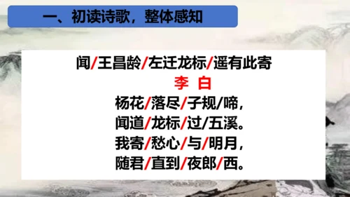 4 古代诗歌四首《闻王昌龄左迁龙标遥有此寄》课件