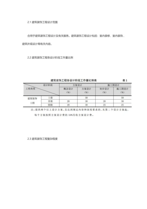 建筑装饰设计收费标准.docx