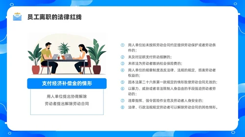 蓝色水彩简约商务员工离职企业培训PPT课件