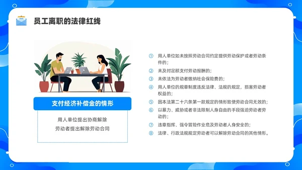 蓝色水彩简约商务员工离职企业培训PPT课件