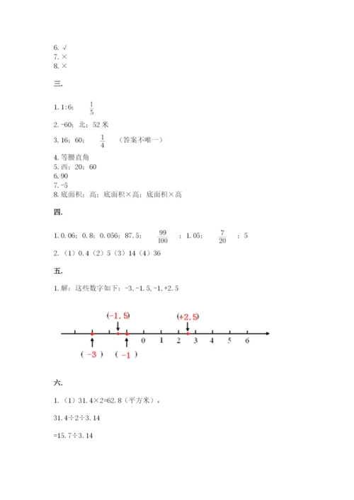 苏教版六年级数学下学期期末测试题附答案（名师推荐）.docx