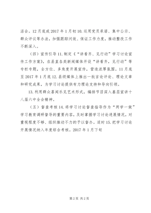 林业局“讲看齐、见行动”学习讨论重点工作细化安排表.docx