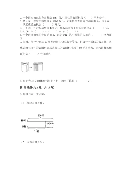 北京版六年级下册数学期中测试卷及答案【夺冠系列】.docx