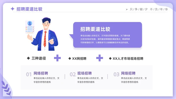 紫色时尚商务人力资源年终工作总结工作计划PPT